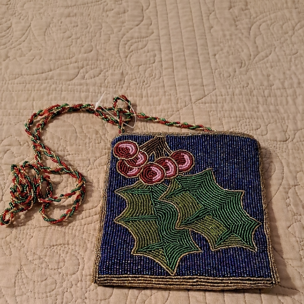 Beaded Holiday Crossbody Bag